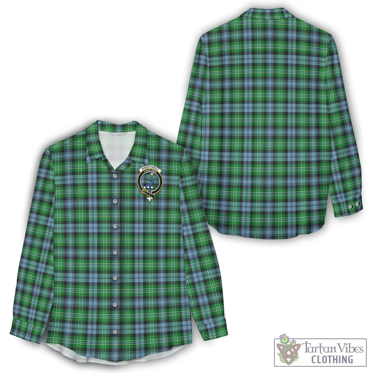 Arbuthnot Ancient Tartan Women's Casual Shirt with Family Crest