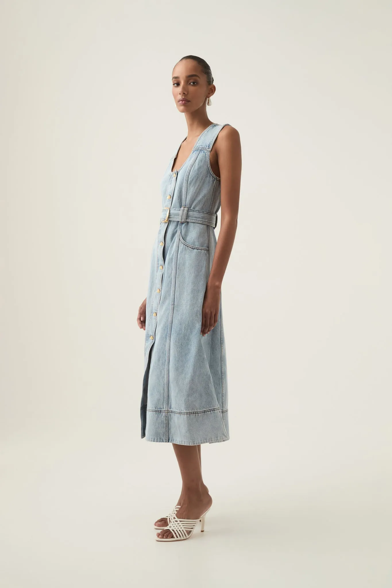 Aura Denim Midi Dress