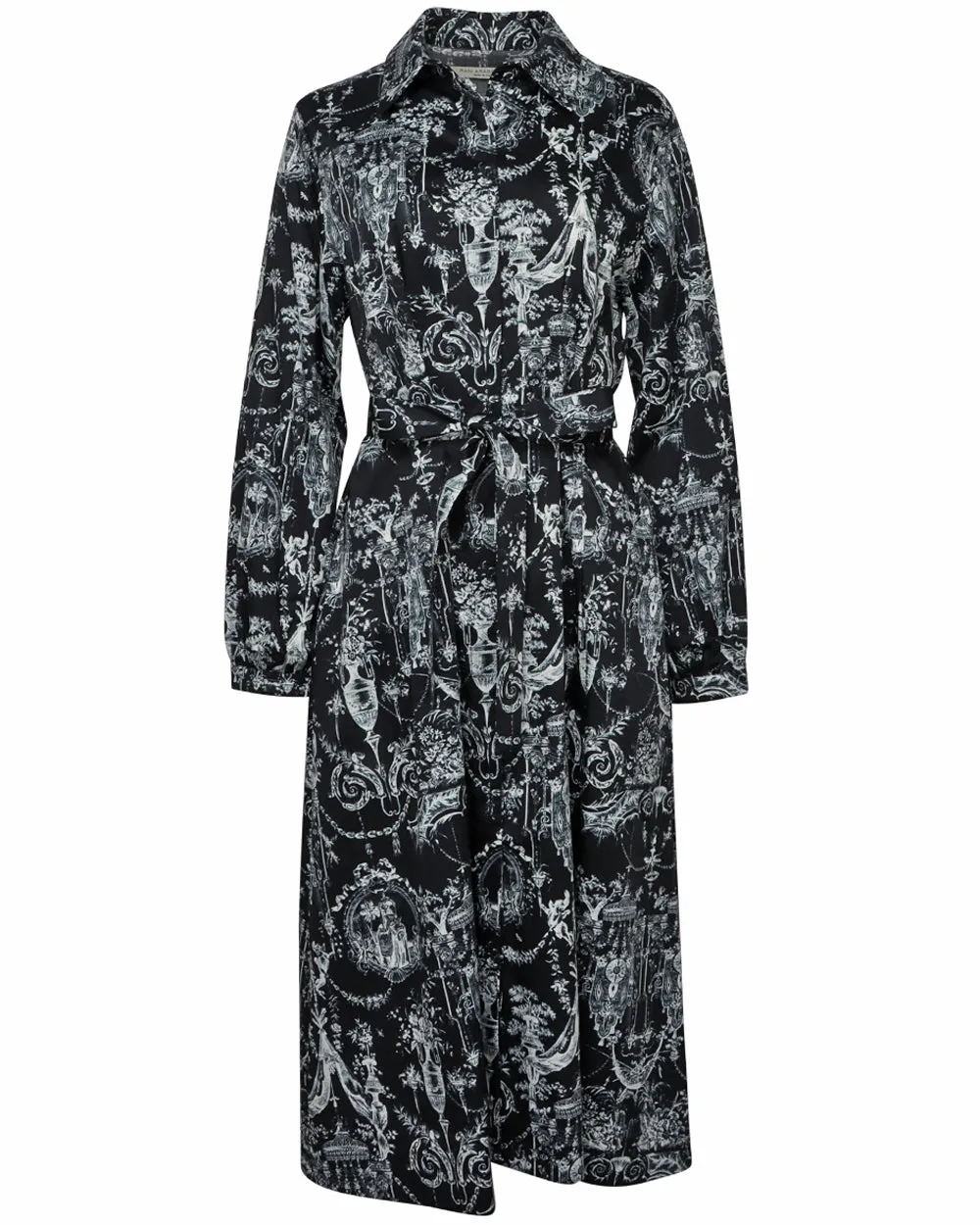 Black Toile Midi Shirtdress