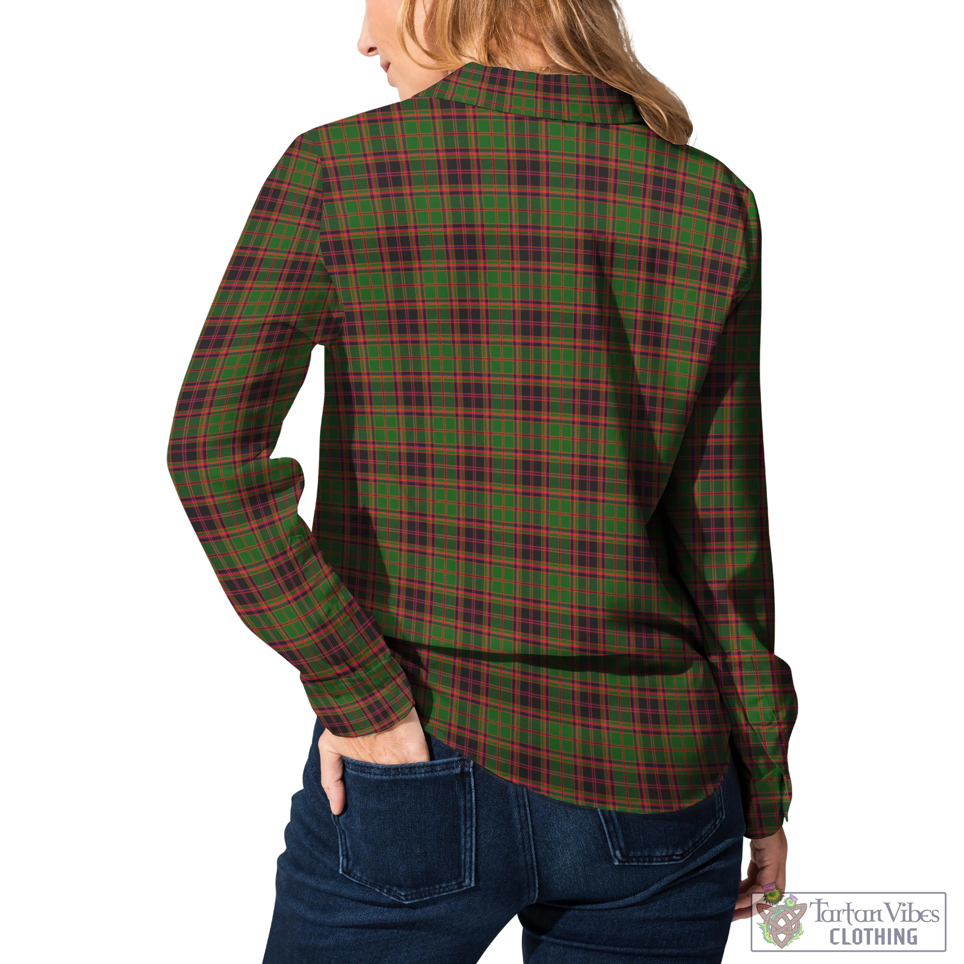 Buchan Tartan Women's Casual Shirt with Family Crest