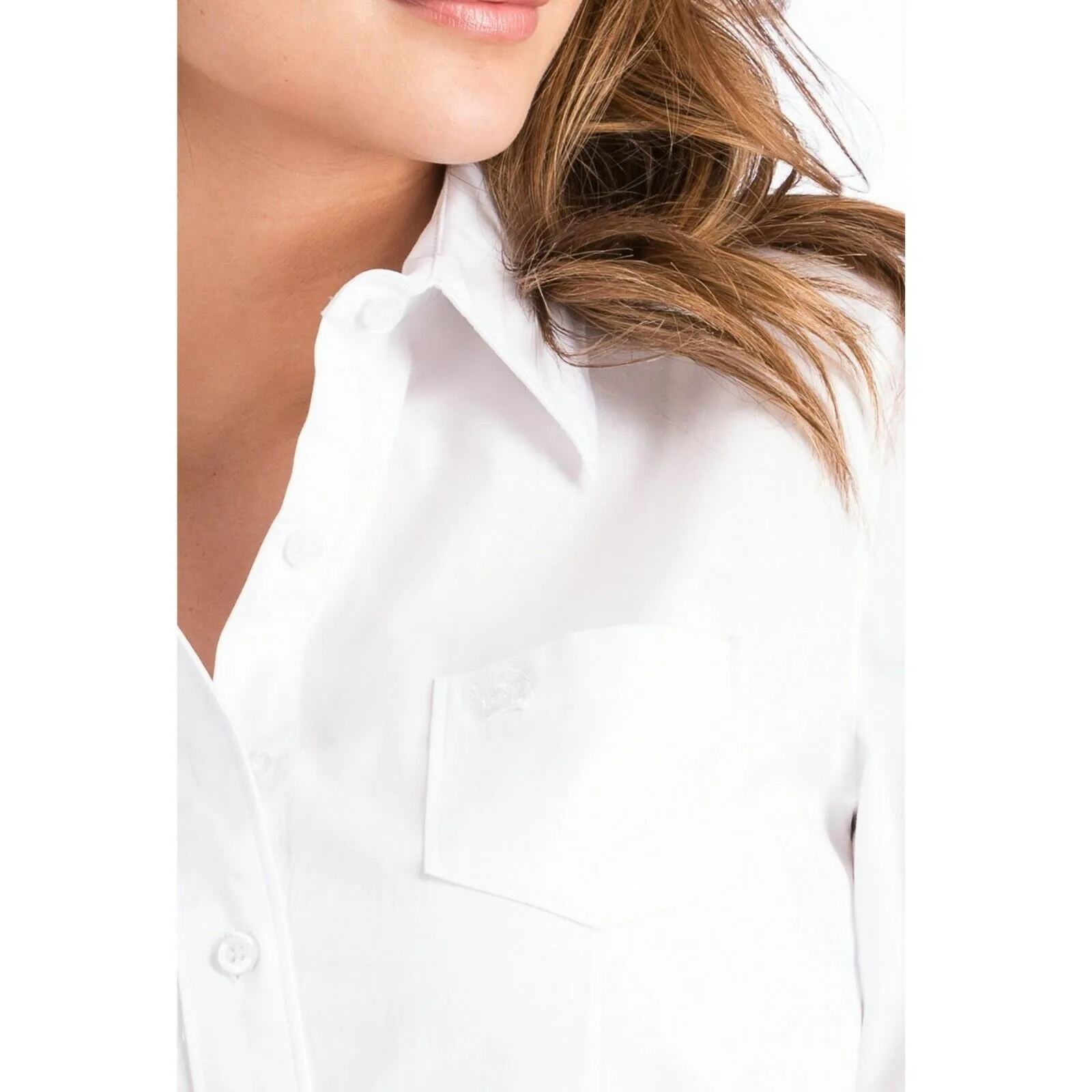 Cinch Ladies Solid White Button-Down Shirt MSW9164026