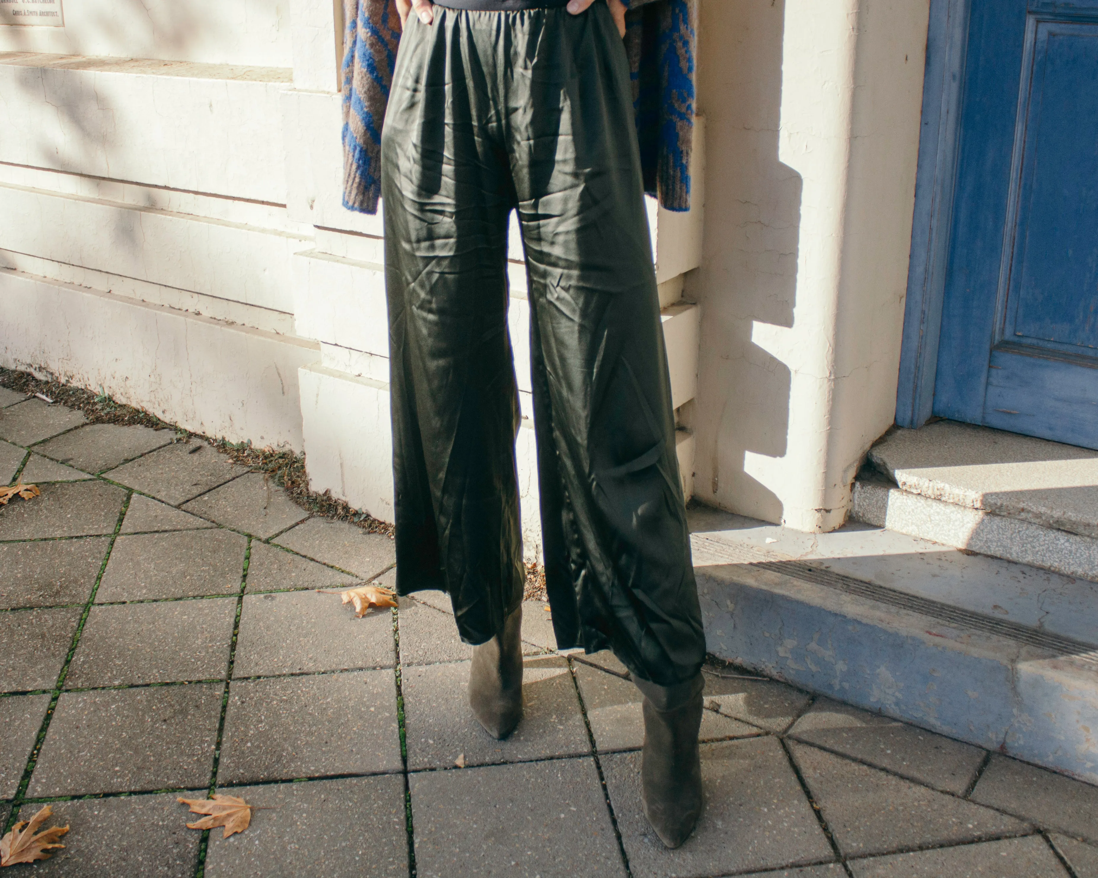 Culotte pants (Silk) - Navy