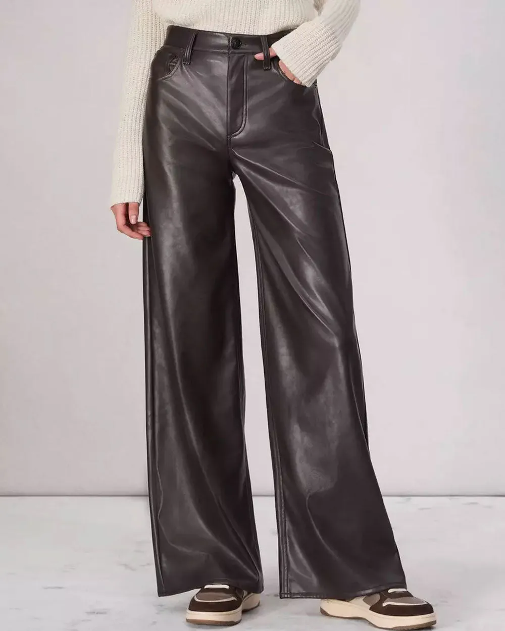 Dark Brown Sofie Faux Leather Pant