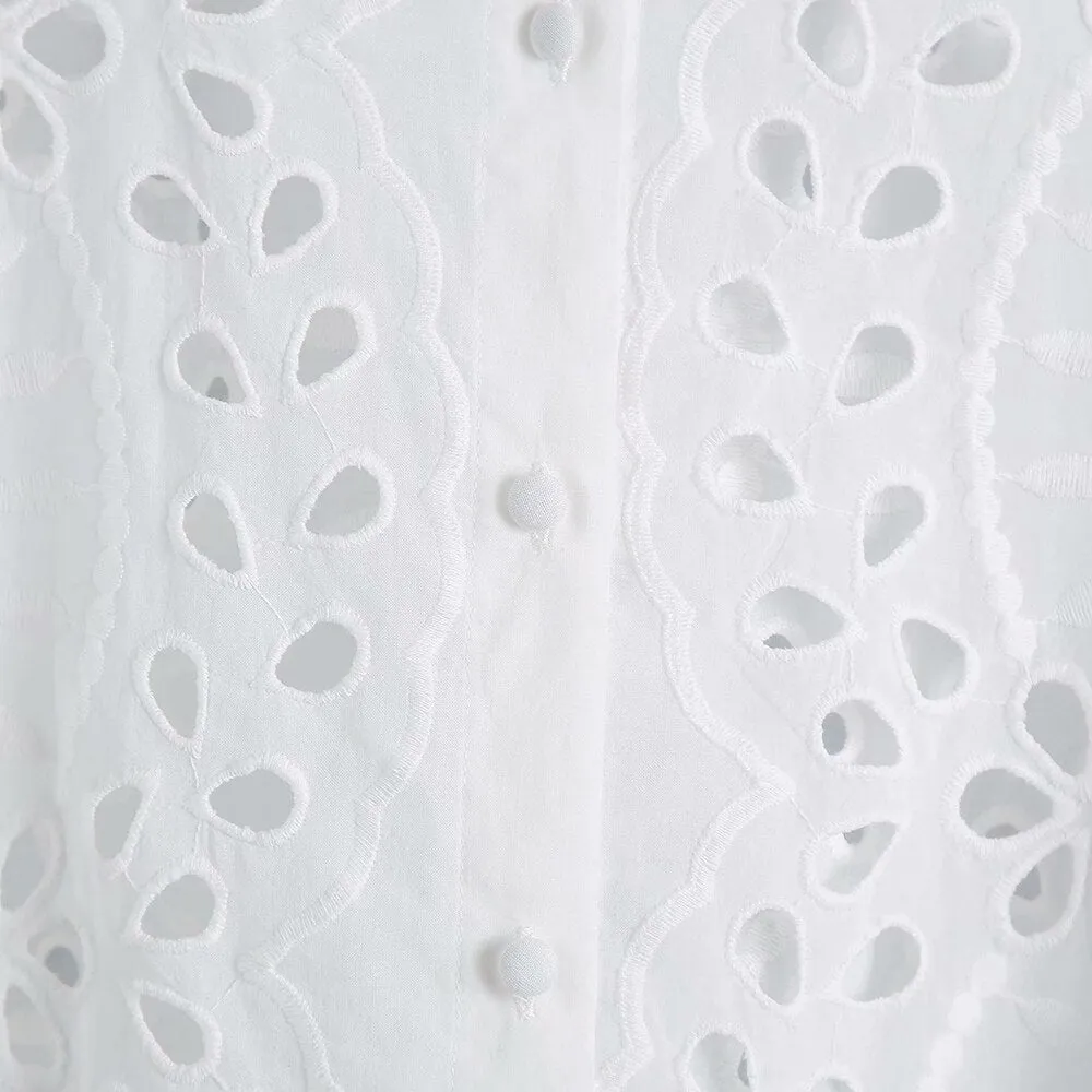 HOLLOW OUT CROPPED BLOUSE