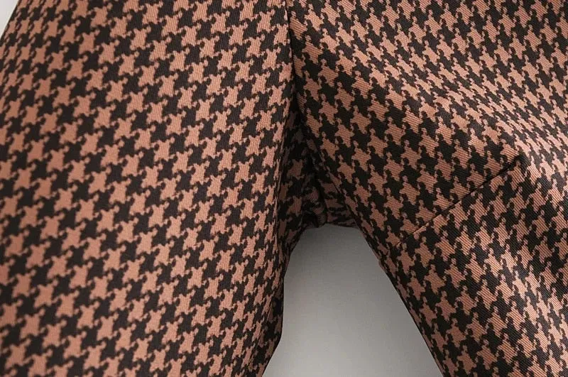 HOUNSTOOTH CROPPED BLOUSE