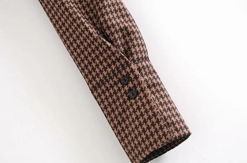 HOUNSTOOTH CROPPED BLOUSE