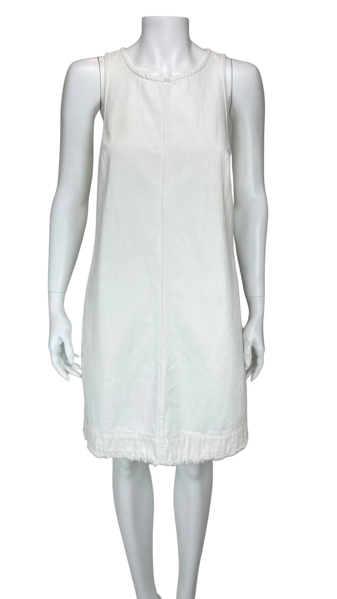 J. Crew, Women's White Denim Tank Dress, White, Size 4