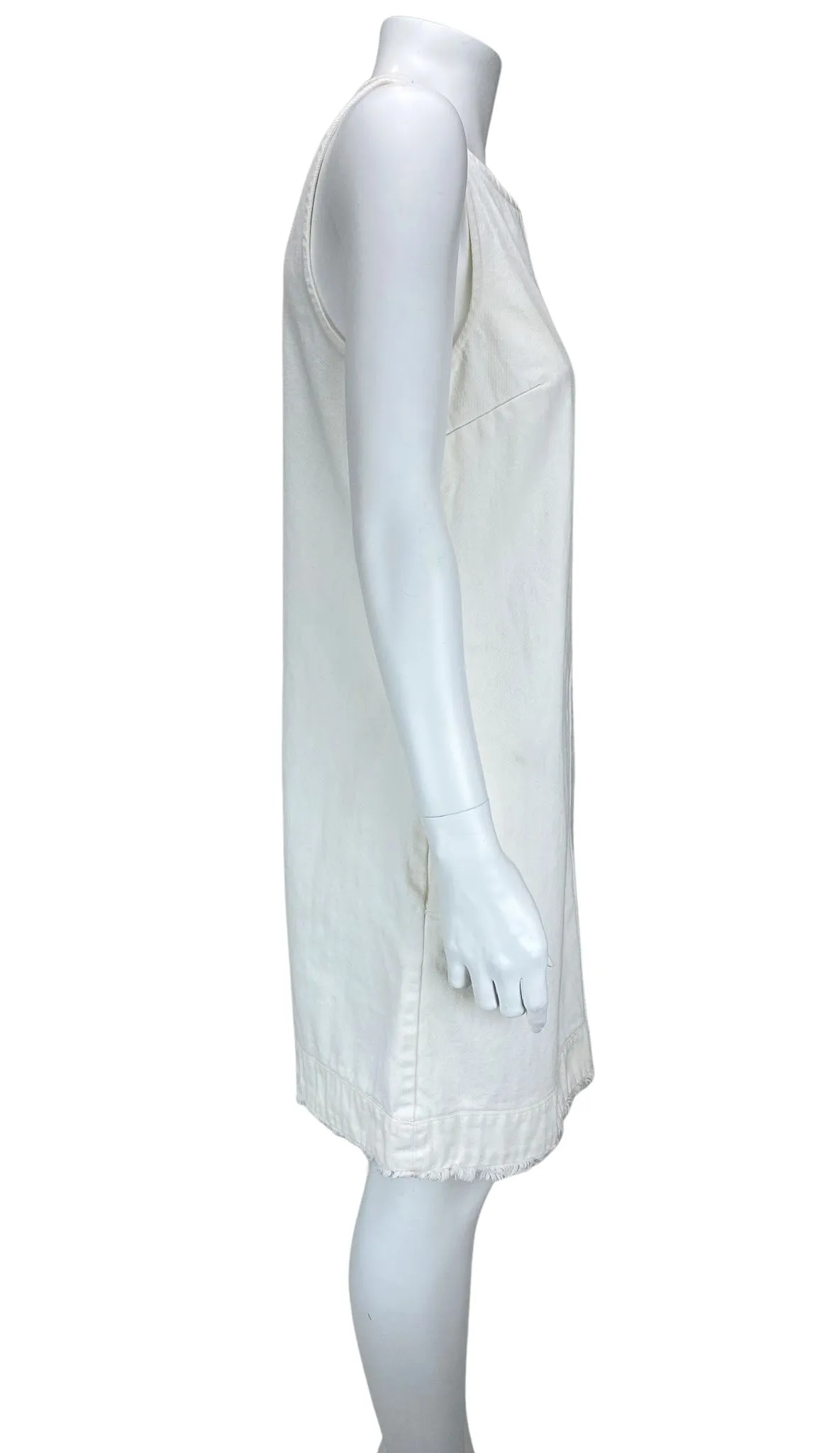 J. Crew, Women's White Denim Tank Dress, White, Size 4