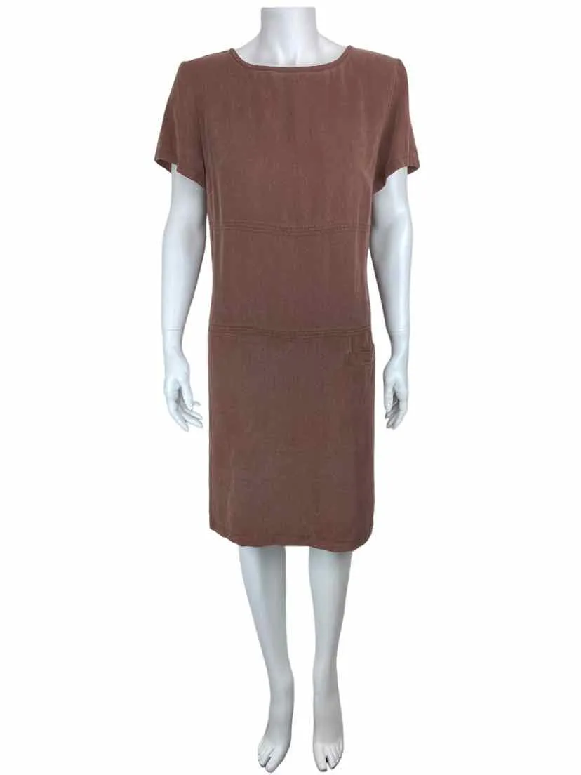 J. Jill Women's Tencel Twill Shift Dresses Mocha Size 12
