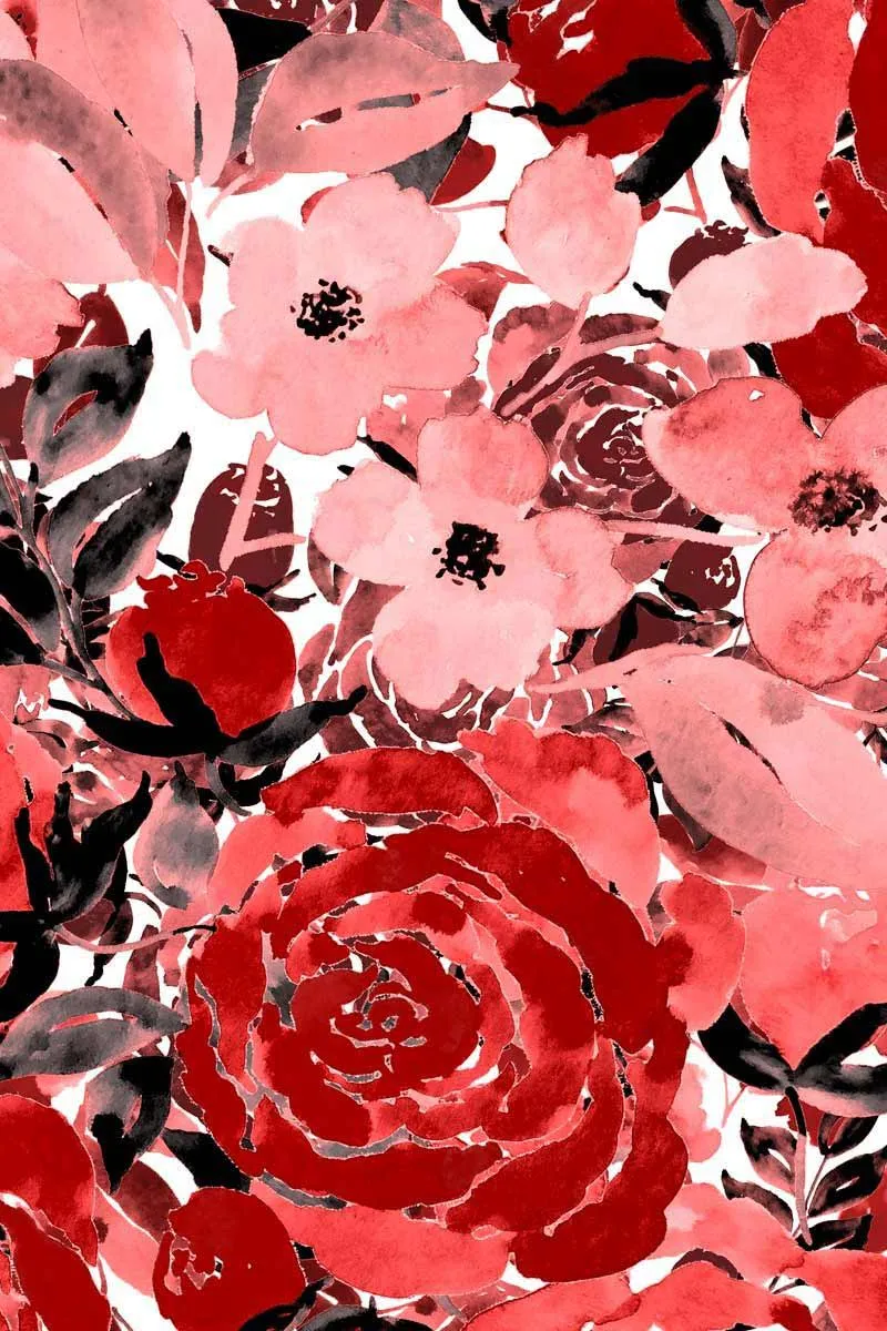 La Fleur Adele Red Floral Print Designer Shift Dresses - Mommy & Me