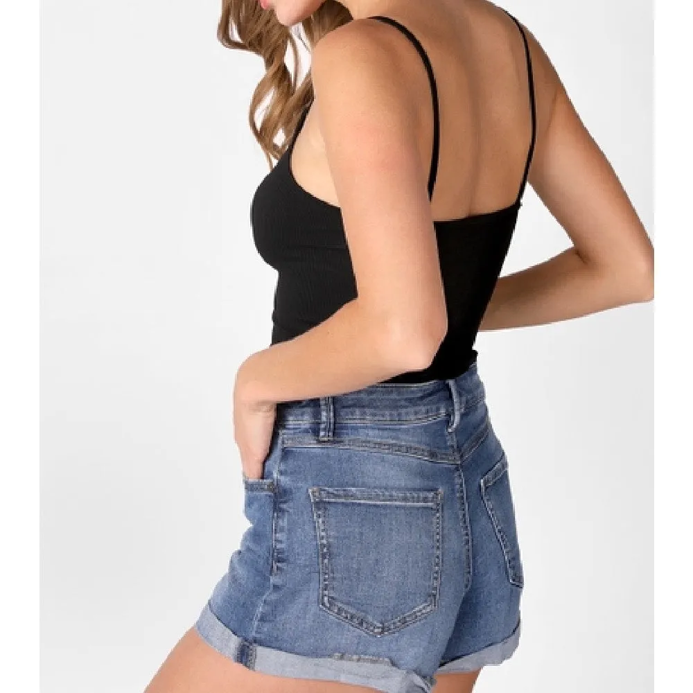 Laura Ribbed V-Neck Crop Top