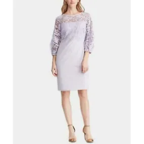 Lauren Ralph Lauren Lace-Trim Jersey Dress, Size 2