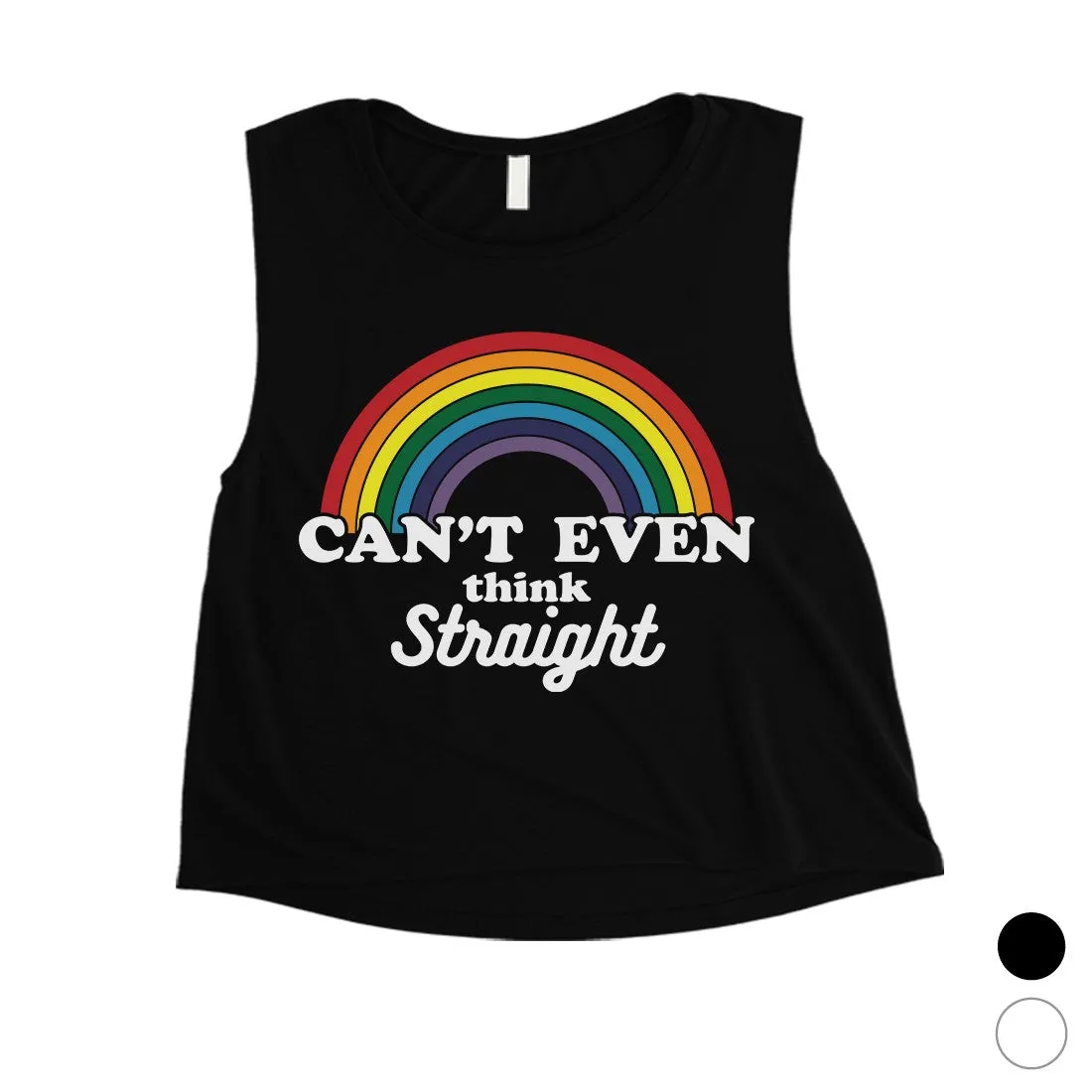 LGBT Can't Straight Rainbow Womens Crop Top
