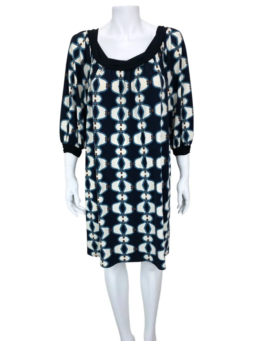 Max Studio, Women's Mod Print Dress,Black/Ivory, Size M