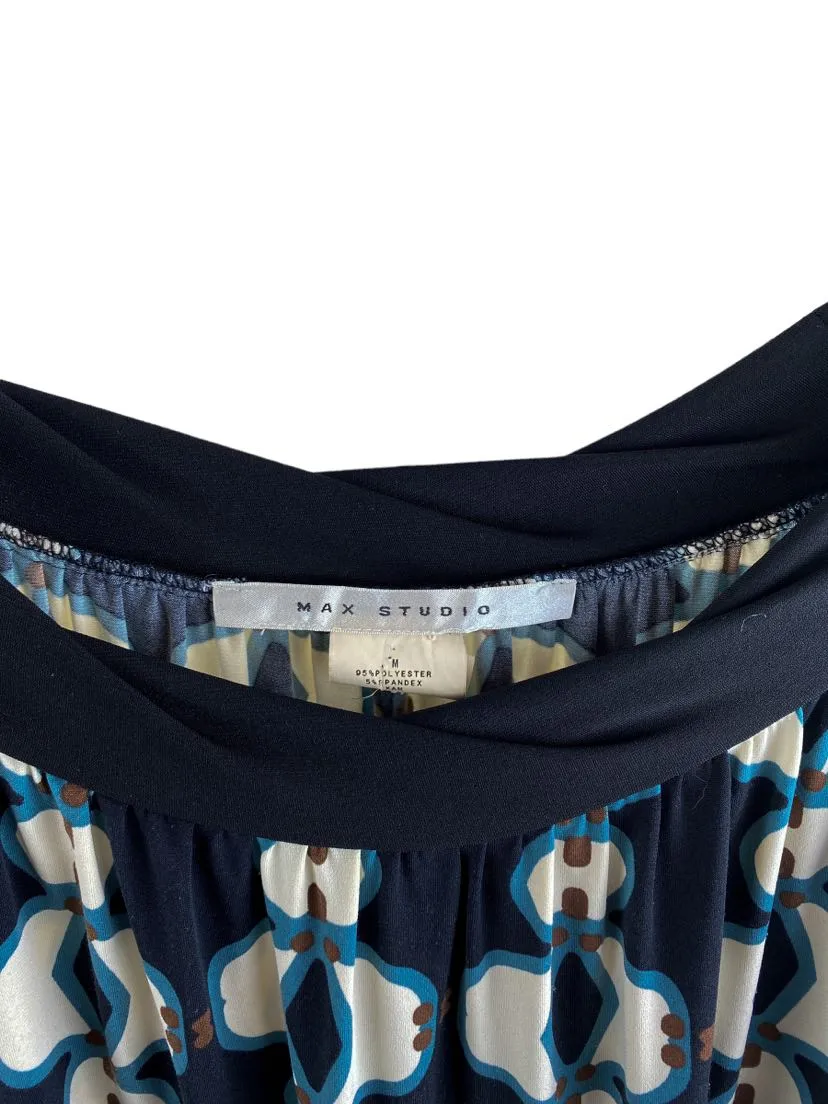 Max Studio, Women's Mod Print Dress,Black/Ivory, Size M
