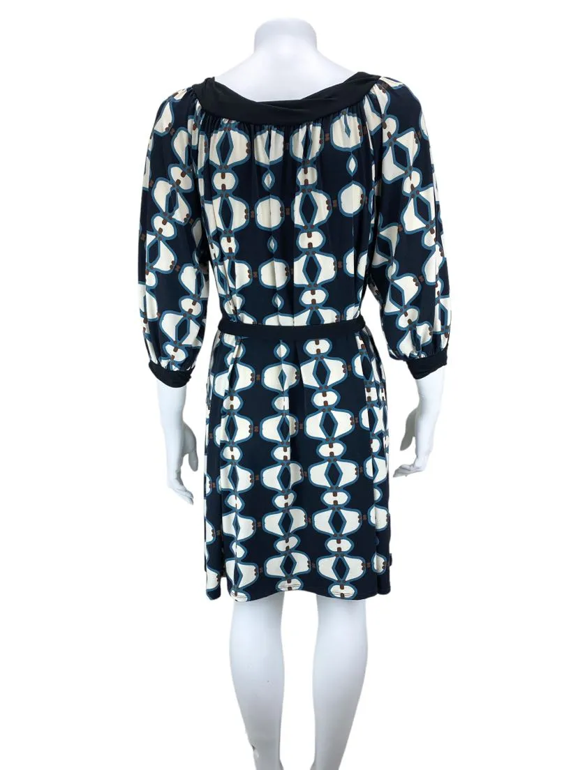 Max Studio, Women's Mod Print Dress,Black/Ivory, Size M