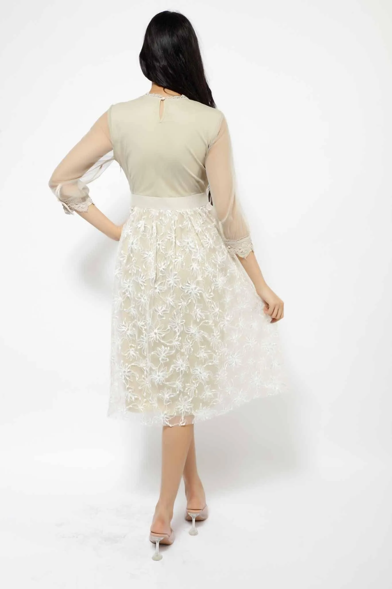 MR SEQUINS LACE MIDI DRESS 3-3450MIS
