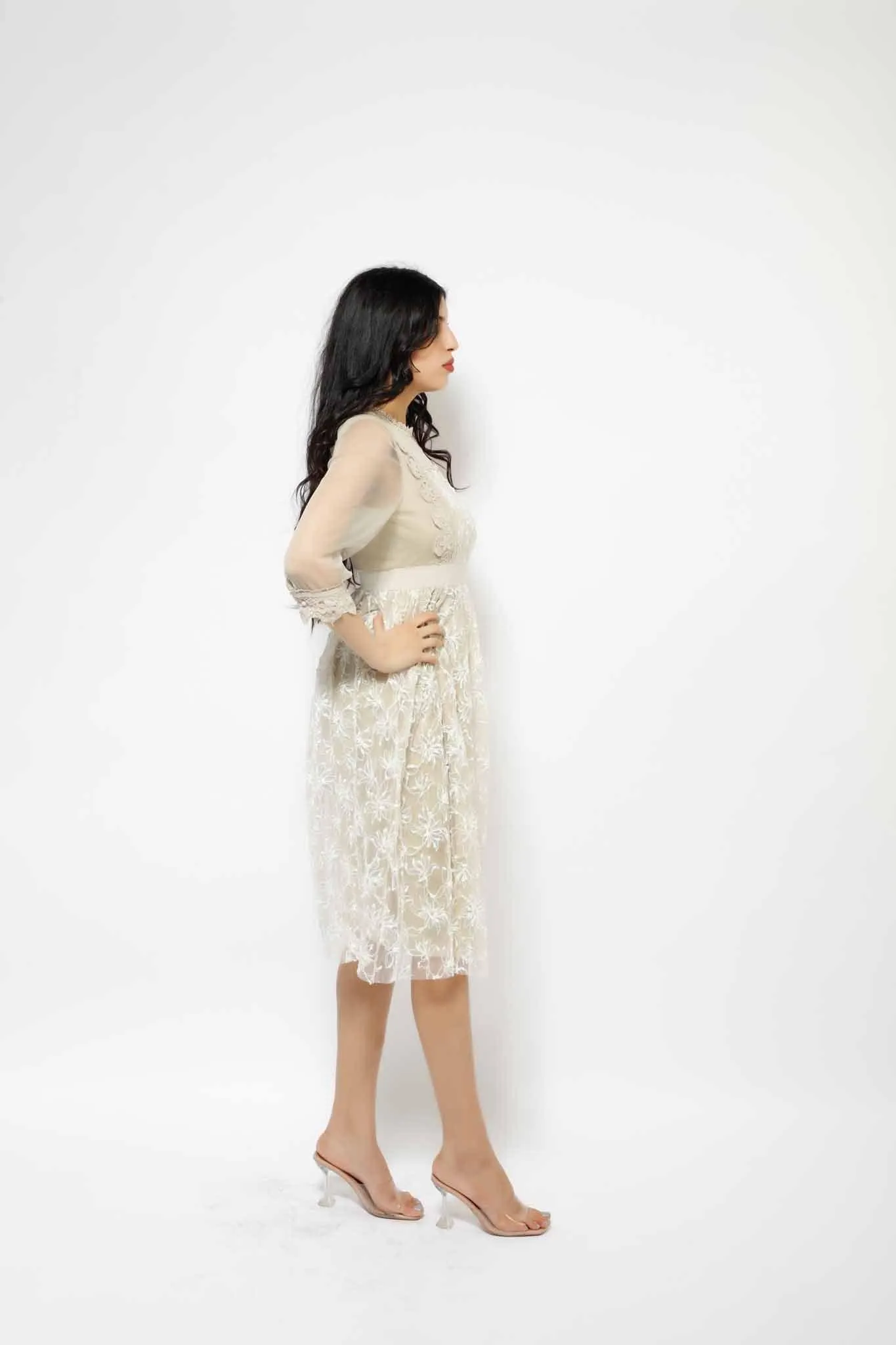 MR SEQUINS LACE MIDI DRESS 3-3450MIS