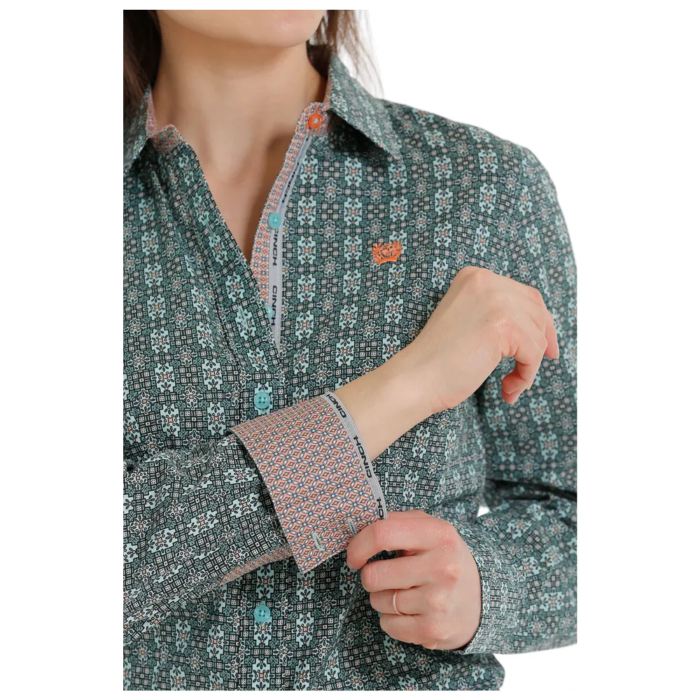 MSW9165029 Cinch Women's Long Sleeve Western Button Shirt - Multicolor
