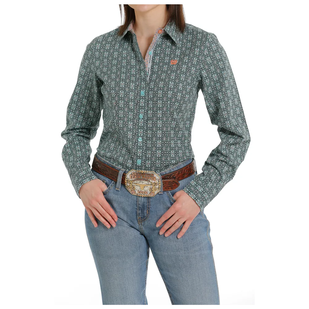 MSW9165029 Cinch Women's Long Sleeve Western Button Shirt - Multicolor
