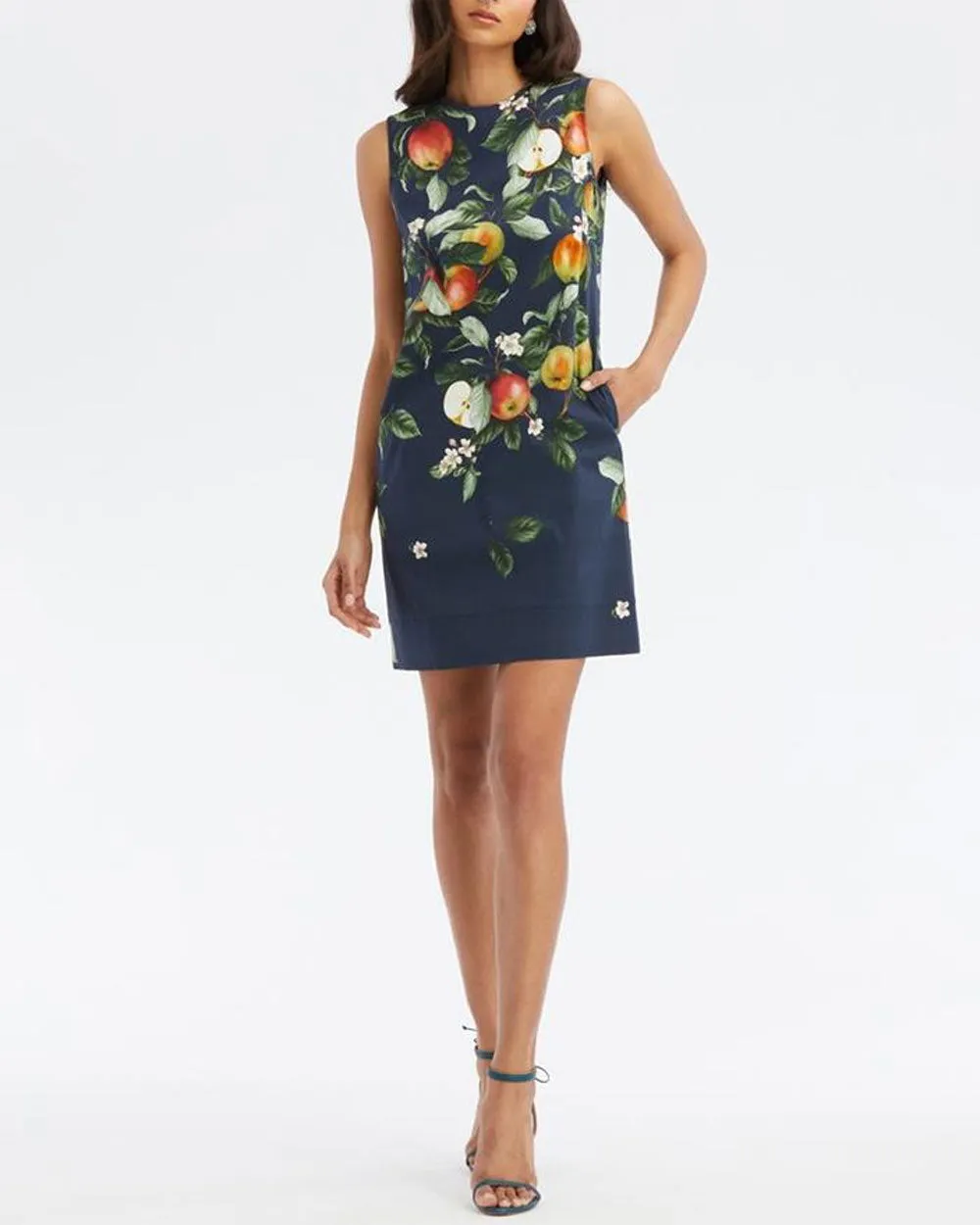 Navy Apple Blossom Degrade Shift Dress
