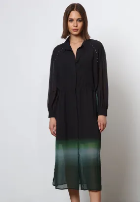 SALVO SHIRTDRESS BLACK & GREEN