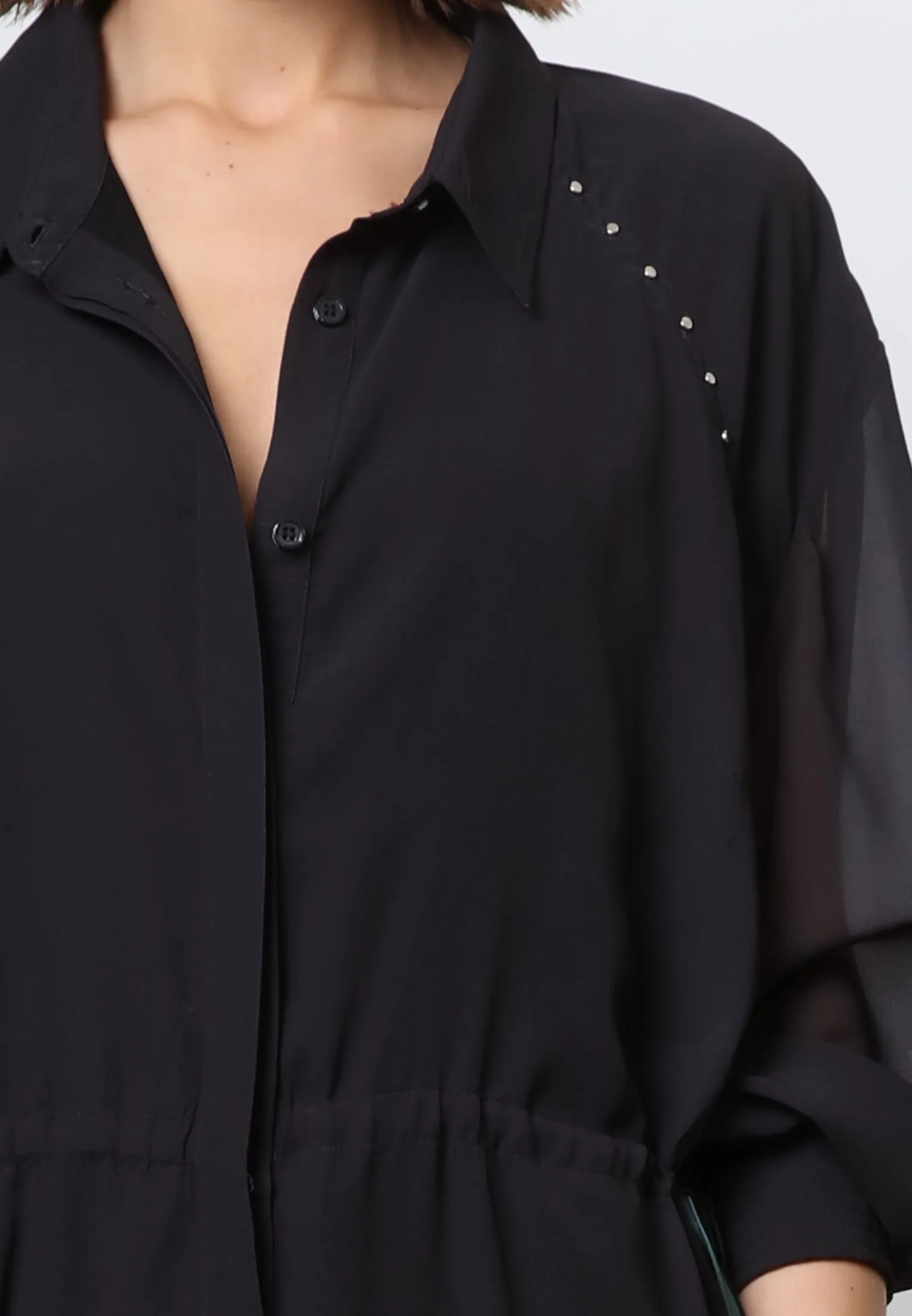 SALVO SHIRTDRESS BLACK & GREEN