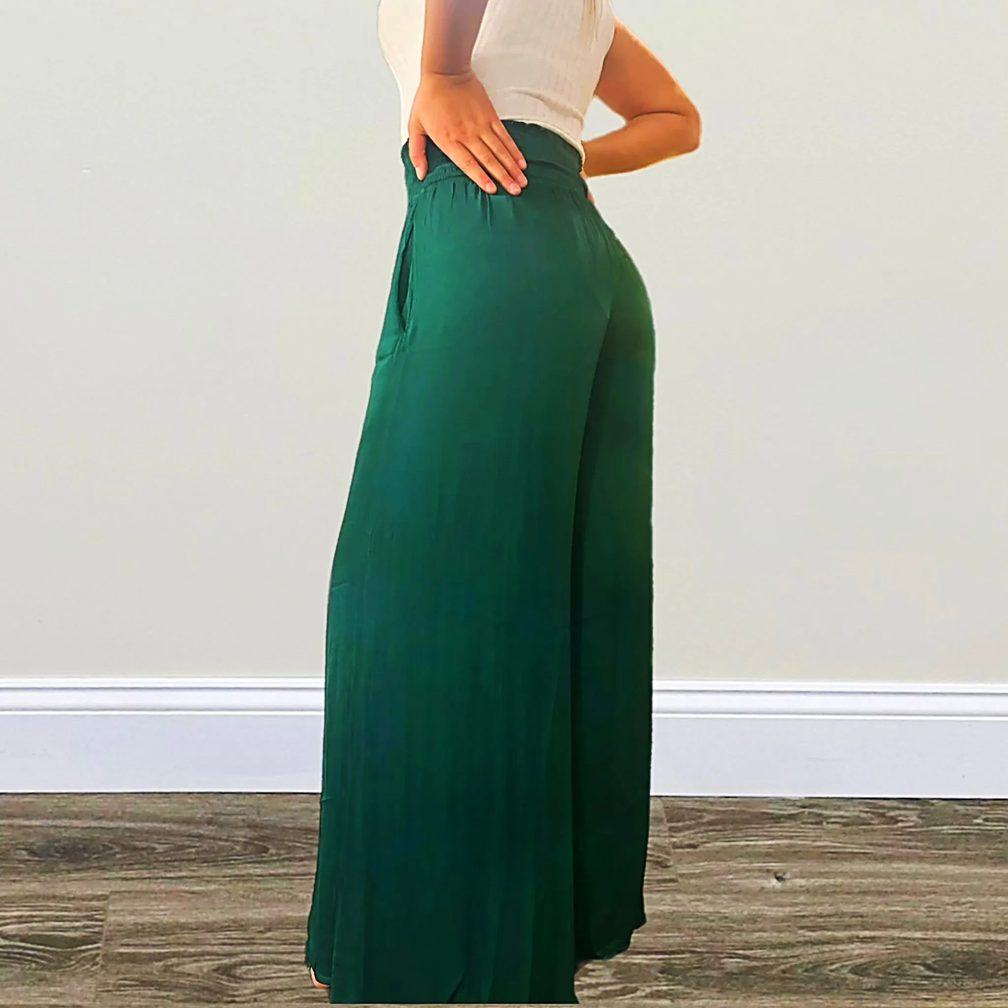 Satin Wide Leg Pants