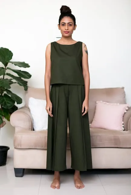 Ubika Pleated Culottes - Green