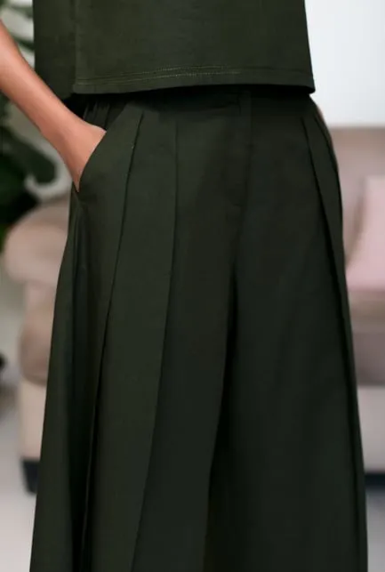 Ubika Pleated Culottes - Green