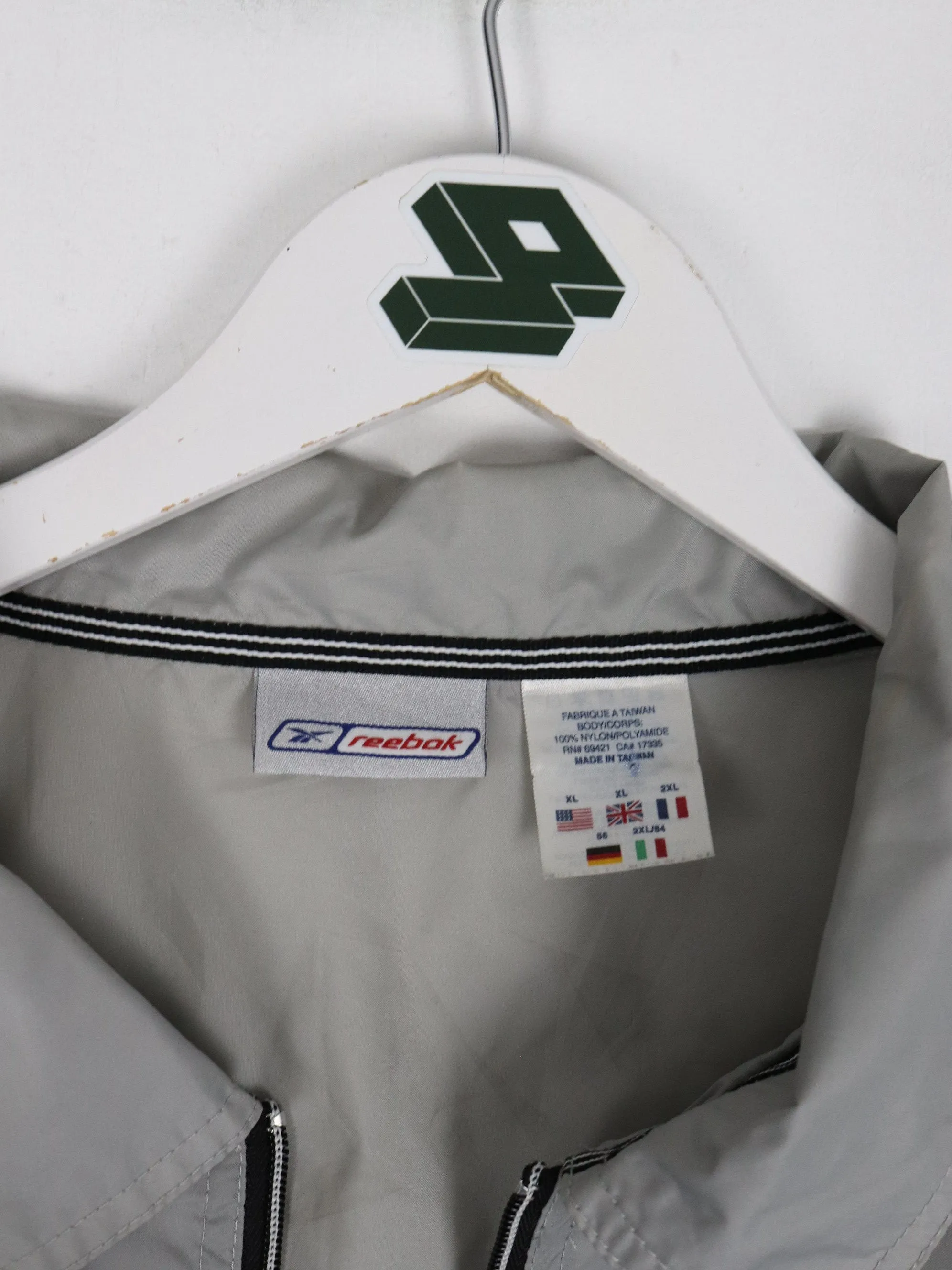 Vintage Reebok Windbreaker Mens XL Grey Jacket