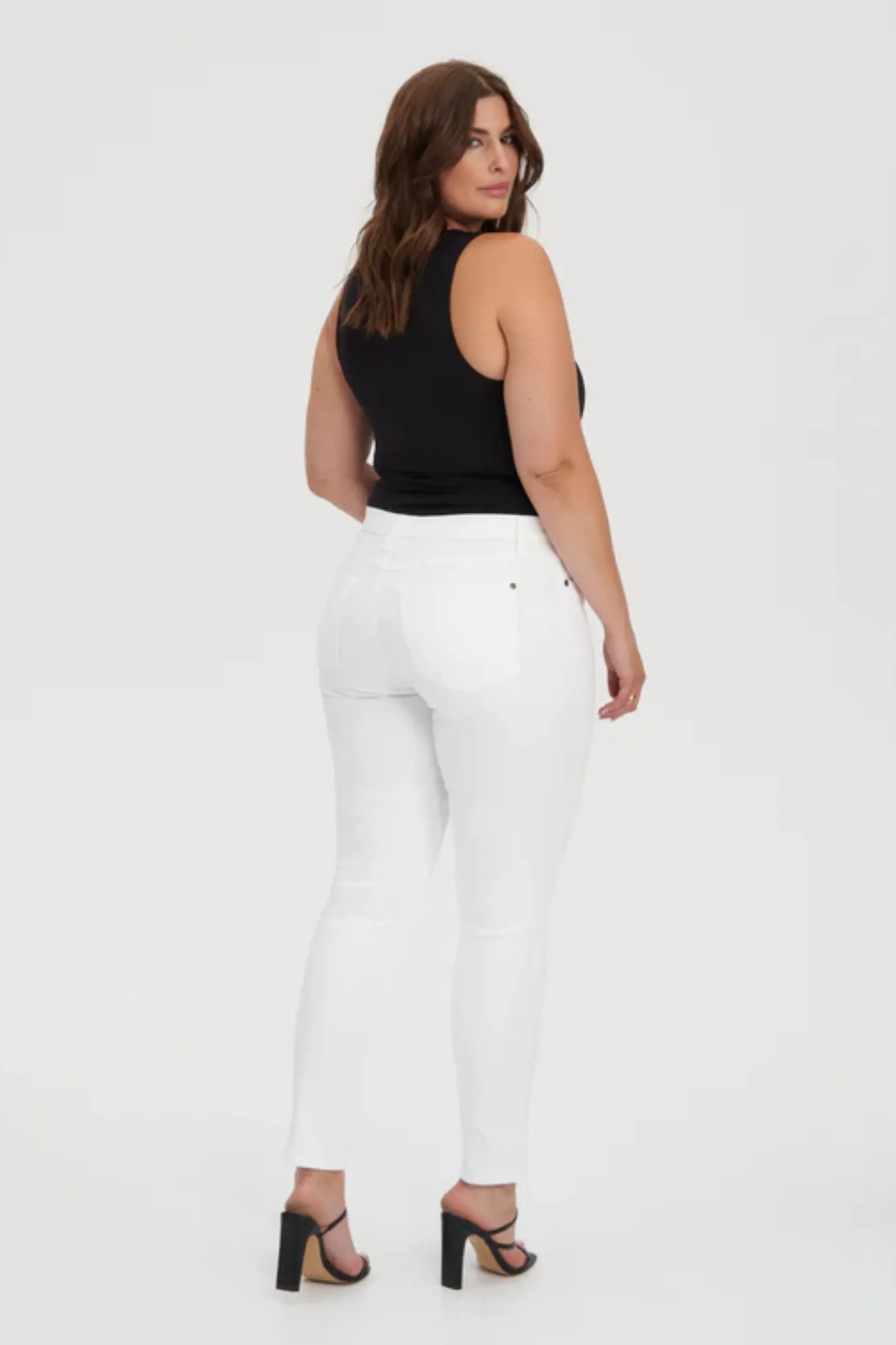 White RACHEL Mid Rise Skinny Jeans