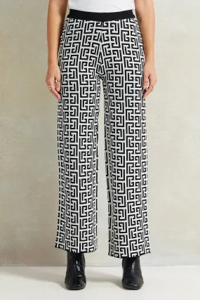 Women Black Printed Wide Leg Pants