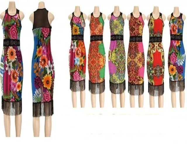 Women floral Sexy Spandex Bodycon Print Dresses