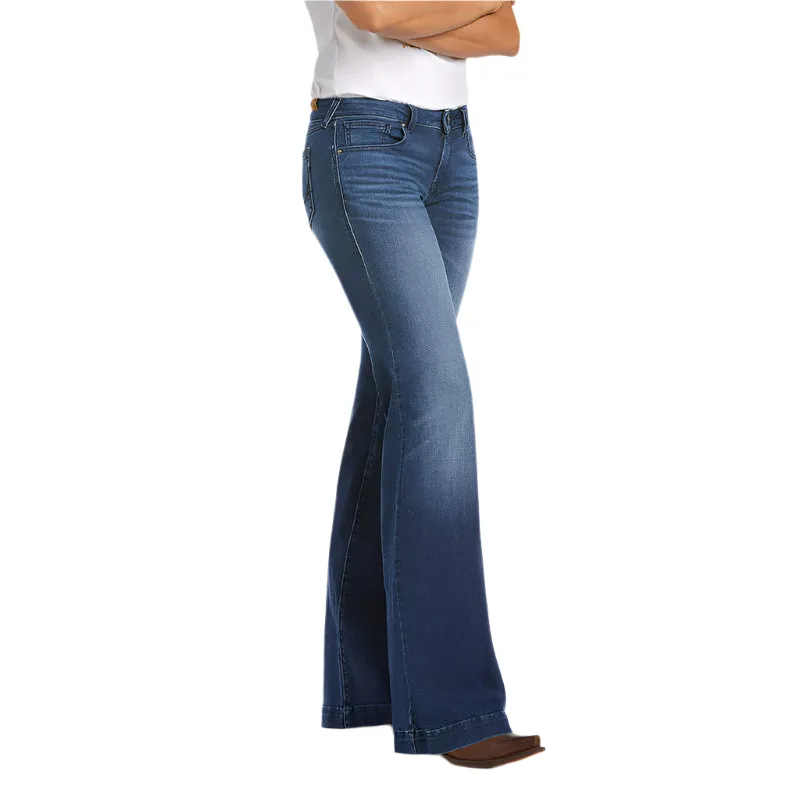 Women's Ariat Trouser Mid Rise Stretch Kelsea Wide Leg Jean 10027695