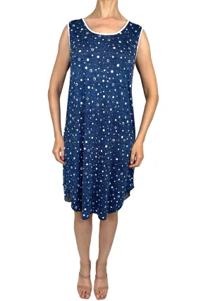 Women's Dresses For Travel denim Blue Quality Stretch Non Crease fabric Flattering Design Easy Care Quality Made in canada Yvonne Marie Boutiques