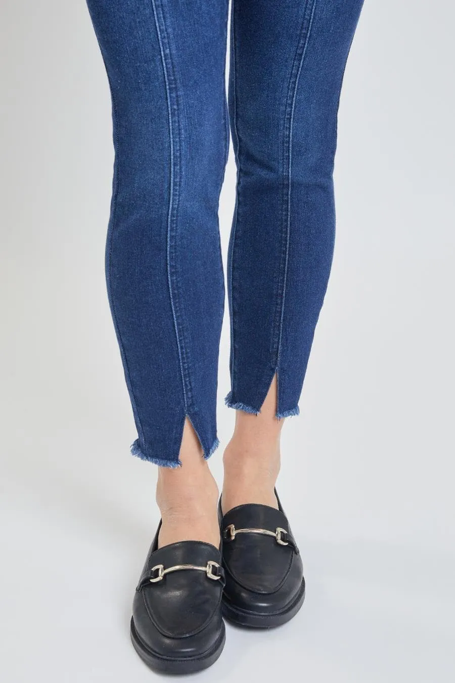Women's High Rise Skinny Jean With Front Seam and Slit Detail Lifestyle Collection