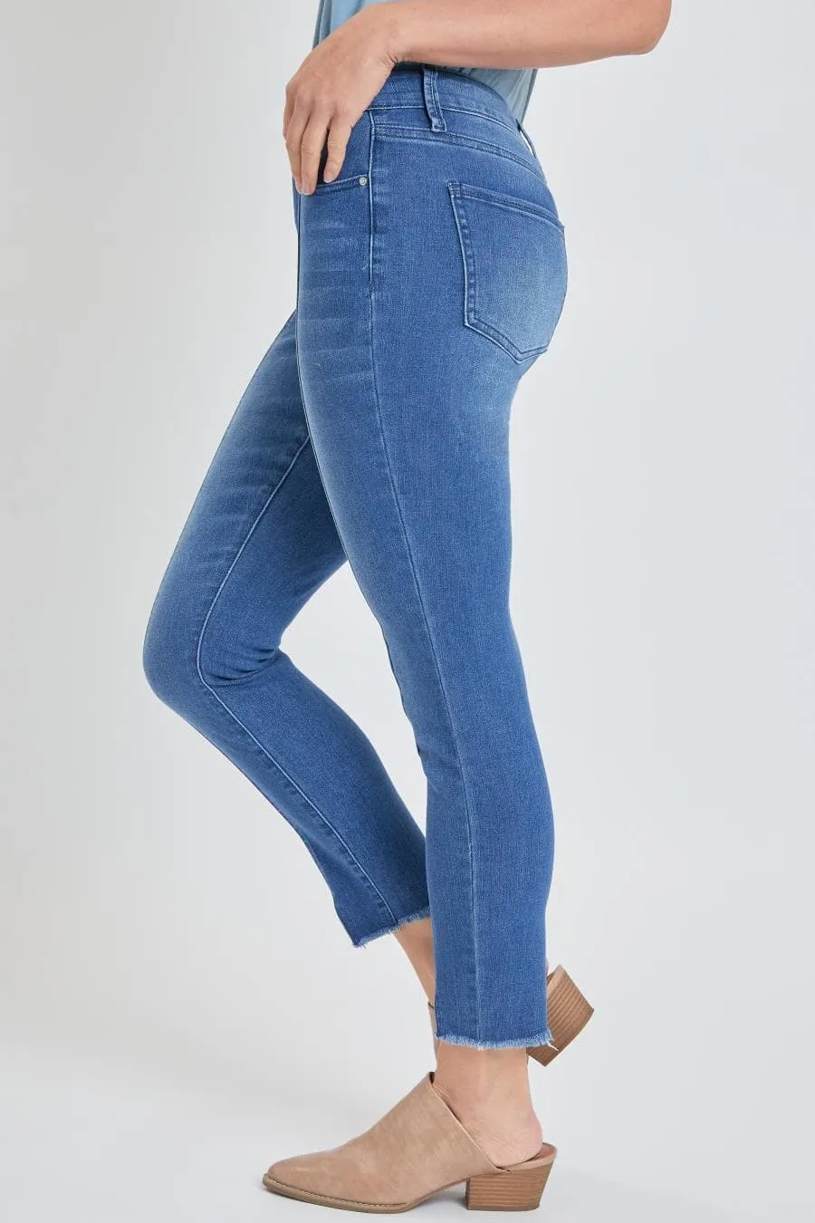 Women's High Rise Skinny Jean With Front Seam and Slit Detail Lifestyle Collection