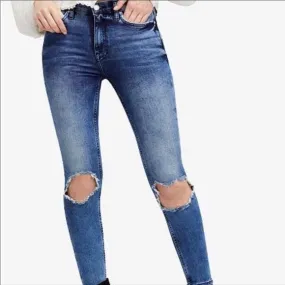 Women's Mid Rise Distressed Denim Jeans by Free People