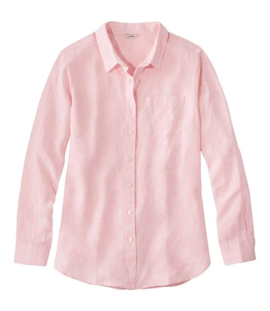 Women's Premium Washable Linen Shirt Tunic Long Sleeve