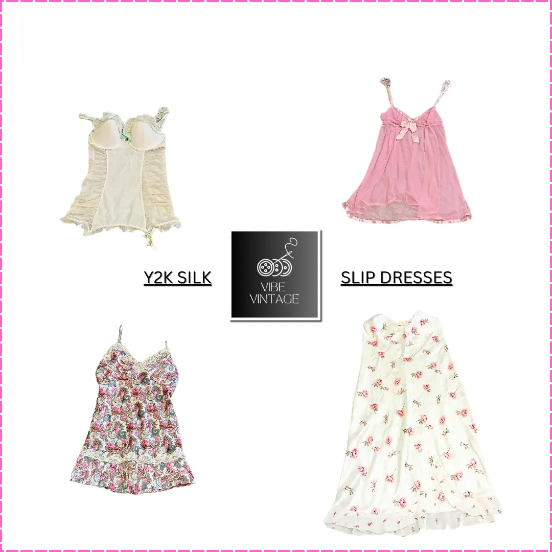 Y2K SLIP DRESSES (WHITE) - 11 PCS